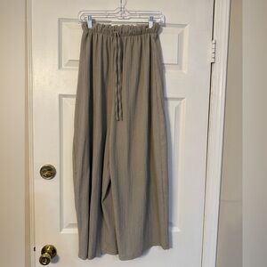 Zara Wide Leg Drawstring Pants in Taupe